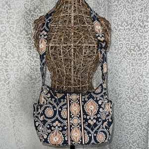 Vera Bradley Crossbody Purse, Black & Tan Design, Perfect Neutral Bag!